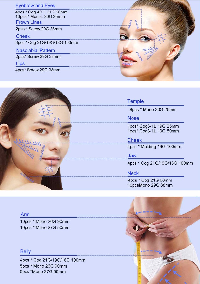 Smooth Wires Wrinkle Remove Hilos Lip Buttocks Face lift Pdo Mono Threads  -C