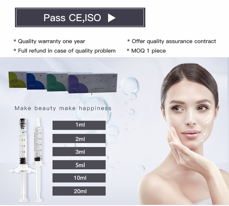 1ml 2ml 10ml 20ml 50ml Cross linked Hyaluronic Acid Dermal Filler Nose Lip Breast