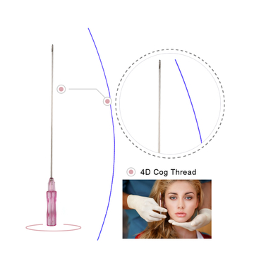 Pdo Face Lift Thread 4D Cog 21g 60mm with Blunt L Needle for Fox Eye Lifting