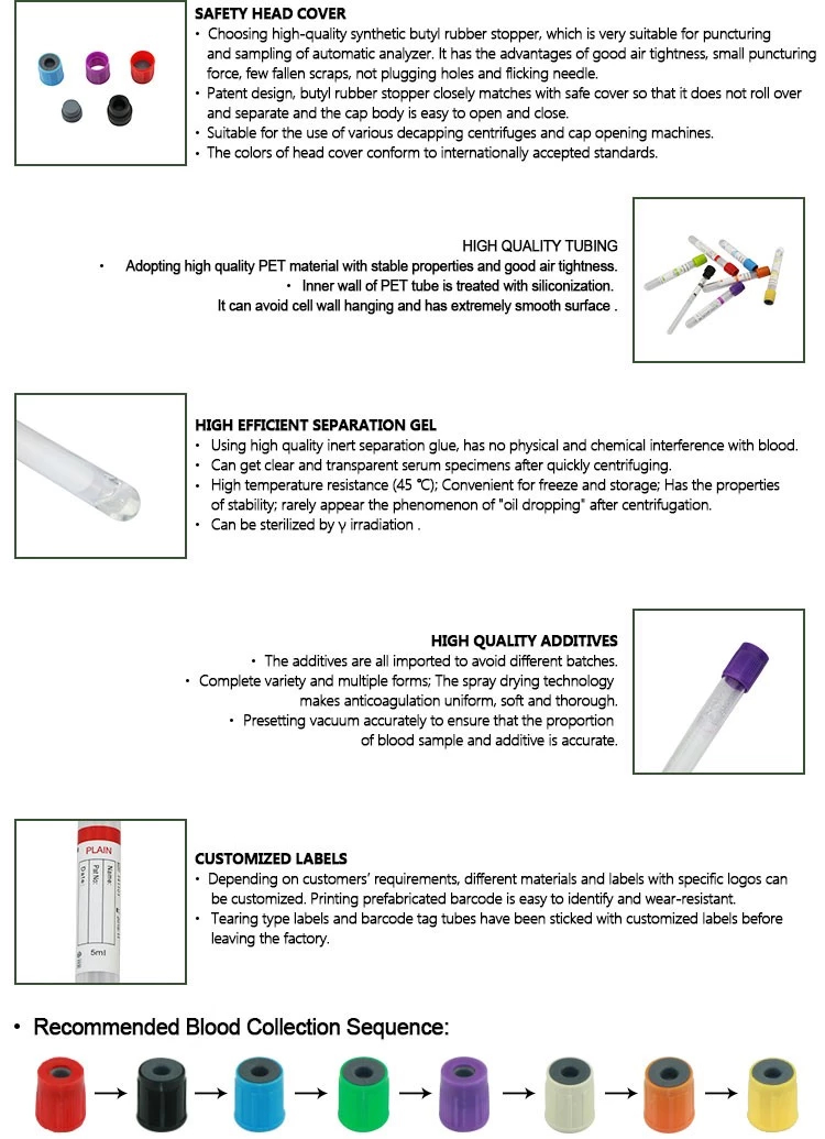 PRP Tube 10ml with ACD Gel  OEM for hair loss platelet Rich Plas Prp Centrifuge Tube With ACD Gel
